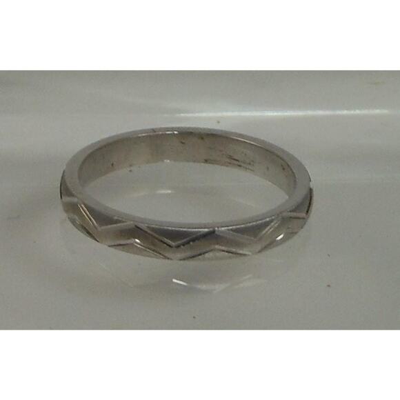 Vintage 925 Sterling Silver Diamond-Cut Ring Thailand Handcrafted Size 12 NOS - Picture 3 of 9